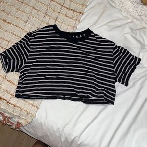 Lululemon Striped All Yours Cropped T-Shirt